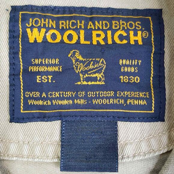 Woolrich Shirt Cotton Canvas Pocket Mens Size Large L Khaki LS Button Down - Picture 8 of 12